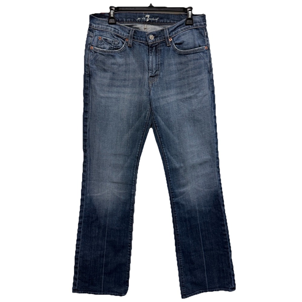 7 For All Mankind Bootcut Jeans Womens Size 32 Medium Wash Stretch Denim USA